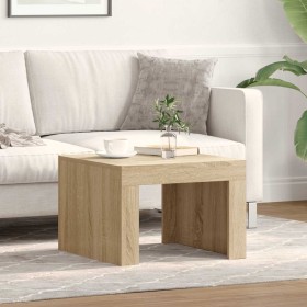 Mesa de centro de madera contrachapada color roble 50x50x35 cm