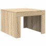 Mesa de centro de madera contrachapada color roble 50x50x35 cm
