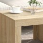 Mesa de centro de madera contrachapada color roble 50x50x35 cm