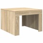 Mesa de centro de madera contrachapada color roble 50x50x35 cm