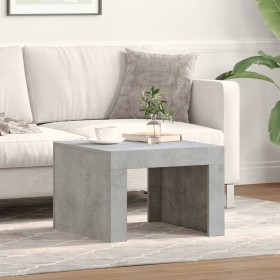 Mesa de centro madera contrachapada gris hormigón 50x50x35 cm