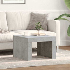 Mesa de centro madera contrachapada gris hormigón 50x50x35 cm
