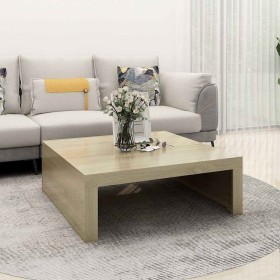 Mesa de centro madera contrachapada roble Sonoma 100x100x35 cm