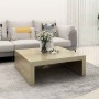 Mesa de centro madera contrachapada roble Sonoma 100x100x35 cm