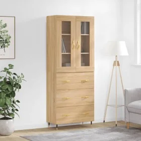 Hohes Sideboard aus eichenfarbenem Sperrholz, 69,5 x 34 x 180 cm von vidaXL, Sideboards - Ref: Foro24-3198388, Preis: 171,44 ...