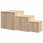 Mesas auxiliares 3 pzas madera contrachapada color roble Sonoma