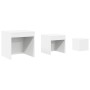 Mesas apilables 3 piezas madera contrachapada blanco