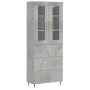 Aparador alto madera contrachapada gris hormigón 69,5x34x180 cm de vidaXL, Aparadores - Ref: Foro24-3198389, Precio: 170,73 €...