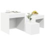Mesas apilables 3 piezas madera contrachapada blanco