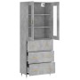 Aparador alto madera contrachapada gris hormigón 69,5x34x180 cm von vidaXL, Sideboards - Ref: Foro24-3198389, Preis: 173,03 €...