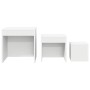 Mesas apilables 3 piezas madera contrachapada blanco