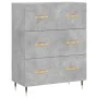 Aparador alto madera contrachapada gris hormigón 69,5x34x180 cm de vidaXL, Aparadores - Ref: Foro24-3198389, Precio: 170,73 €...