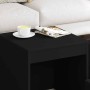 Mesas apilables 3 piezas madera contrachapada negro