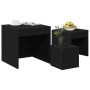 Mesas apilables 3 piezas madera contrachapada negro
