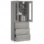 Tall gray Sonoma plywood sideboard 69.5x34x180 cm by vidaXL, Sideboards - Ref: Foro24-3198391, Price: 169,11 €, Discount: %