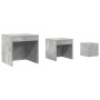 Mesas apilables 3 piezas madera contrachapada gris hormigón