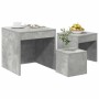 Mesas apilables 3 piezas madera contrachapada gris hormigón