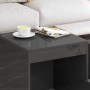 Mesas apilables 3 piezas madera contrachapada gris brillante