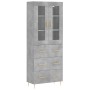 Aparador alto madera contrachapada gris hormigón 69,5x34x180 cm de vidaXL, Aparadores - Ref: Foro24-3198397, Precio: 182,04 €