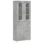 Aparador alto madera contrachapada gris hormigón 69,5x34x180 cm de vidaXL, Aparadores - Ref: Foro24-3198397, Precio: 173,59 €...