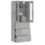 Aparador alto madera contrachapada gris hormigón 69,5x34x180 cm de vidaXL, Aparadores - Ref: Foro24-3198397, Precio: 173,59 €...