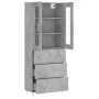 Aparador alto madera contrachapada gris hormigón 69,5x34x180 cm de vidaXL, Aparadores - Ref: Foro24-3198397, Precio: 173,59 €...