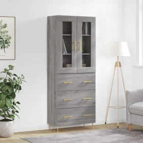 Hohes Sideboard aus sonomagrauem Sperrholz, 69,5 x 34 x 180 cm von vidaXL, Sideboards - Ref: Foro24-3198399, Preis: 177,66 €,...