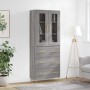 Aparador alto madera contrachapada gris sonoma 69,5x34x180 cm de vidaXL, Aparadores - Ref: Foro24-3198399, Precio: 189,22 €, ...