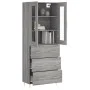 High sideboard sonoma gray plywood 69.5x34x180 cm by vidaXL, Sideboards - Ref: Foro24-3198399, Price: 177,35 €, Discount: %