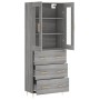 Aparador alto madera contrachapada gris sonoma 69,5x34x180 cm de vidaXL, Aparadores - Ref: Foro24-3198399, Precio: 189,22 €, ...