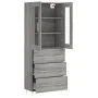 High sideboard sonoma gray plywood 69.5x34x180 cm by vidaXL, Sideboards - Ref: Foro24-3198399, Price: 177,35 €, Discount: %