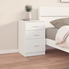 Mesita de noche madera contrachapada blanco 40x40x63 cm Mesita de noche madera contrachapada blanco 40x40x63 cm