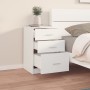 Mesita de noche madera contrachapada blanco 40x40x63 cm