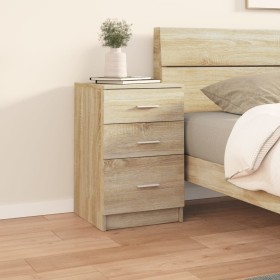 Mesita de noche madera contrachapada roble Sonoma 40x40x63 cm Mesita de noche madera contrachapada roble Sonoma 40x40x63 cm