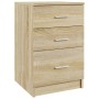 Mesita de noche madera contrachapada roble Sonoma 40x40x63 cm