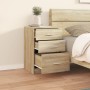 Mesita de noche madera contrachapada roble Sonoma 40x40x63 cm