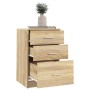 Mesita de noche madera contrachapada roble Sonoma 40x40x63 cm