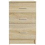 Mesita de noche madera contrachapada roble Sonoma 40x40x63 cm