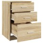Mesita de noche madera contrachapada roble Sonoma 40x40x63 cm