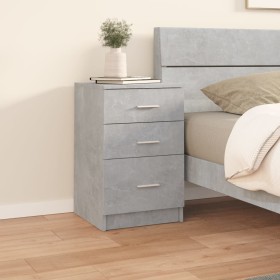 Mesita de noche madera contrachapada gris hormigón 40x40x63 cm Mesita de noche madera contrachapada gris hormigón 40x40x63 cm