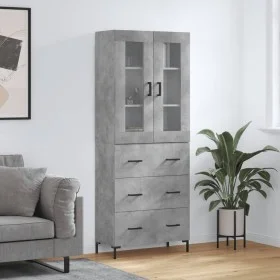 Concrete gray plywood tall sideboard 69.5x34x180 cm by vidaXL, Sideboards - Ref: Foro24-3198405, Price: 178,92 €, Discount: %