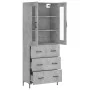 Concrete gray plywood tall sideboard 69.5x34x180 cm by vidaXL, Sideboards - Ref: Foro24-3198405, Price: 178,81 €, Discount: %