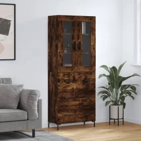 Aparador alto madera contrachapada roble ahumado 69,5x34x180 cm de vidaXL, Aparadores - Ref: Foro24-3198406, Precio: 177,04 €...