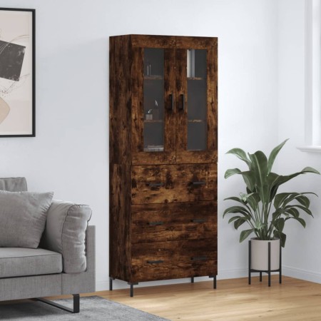 Hohes Sideboard aus geräuchertem Eichensperrholz, 69,5 x 34 x 180 cm von vidaXL, Sideboards - Ref: Foro24-3198406, Preis: 179...