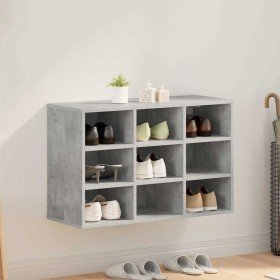 Zapatero Gris hormigón 77.5 x 30 x 51 cm Madera contrachapada Zapatero Gris hormigón 77.5 x 30 x 51 cm Madera contrachapada