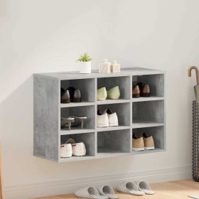Zapatero Gris hormigón 77.5 x 30 x 51 cm Madera contrachapada Zapatero Gris hormigón 77.5 x 30 x 51 cm Madera contrachapada