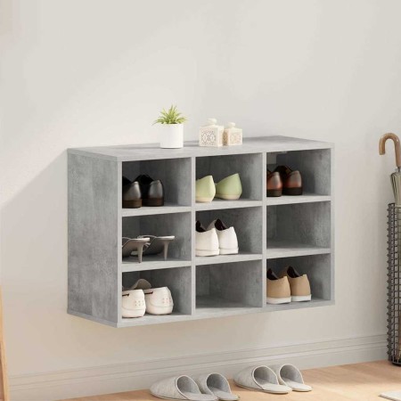 Zapatero Gris hormigón 77.5 x 30 x 51 cm Madera contrachapada
