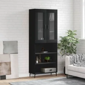 Tall black plywood sideboard 69.5x34x180 cm by vidaXL, Sideboards - Ref: Foro24-3198738, Price: 151,26 €, Discount: %