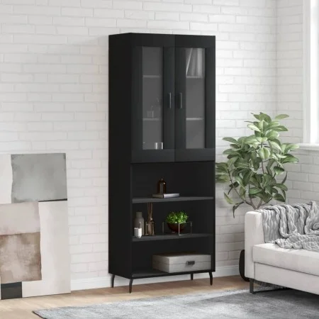 Aparador alto madera contrachapada negro 69,5x34x180 cm de vidaXL, Aparadores - Ref: Foro24-3198738, Precio: 151,26 €, Descue...