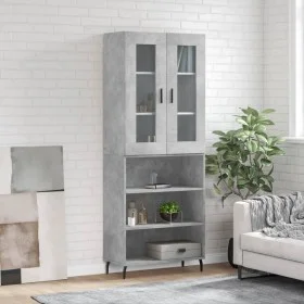 Concrete gray plywood tall sideboard 69.5x34x180 cm by vidaXL, Sideboards - Ref: Foro24-3198741, Price: 124,78 €, Discount: %